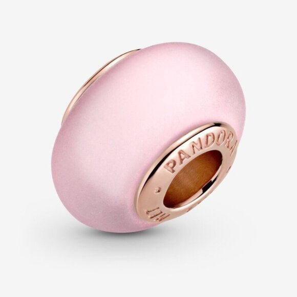 PANDORA Matte Pink Murano Glass Charm' - Picture 1 of 3